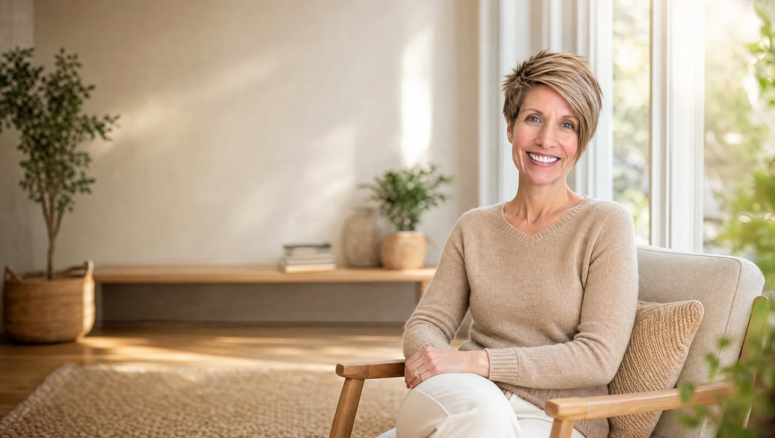 Anji Hallewell at ease