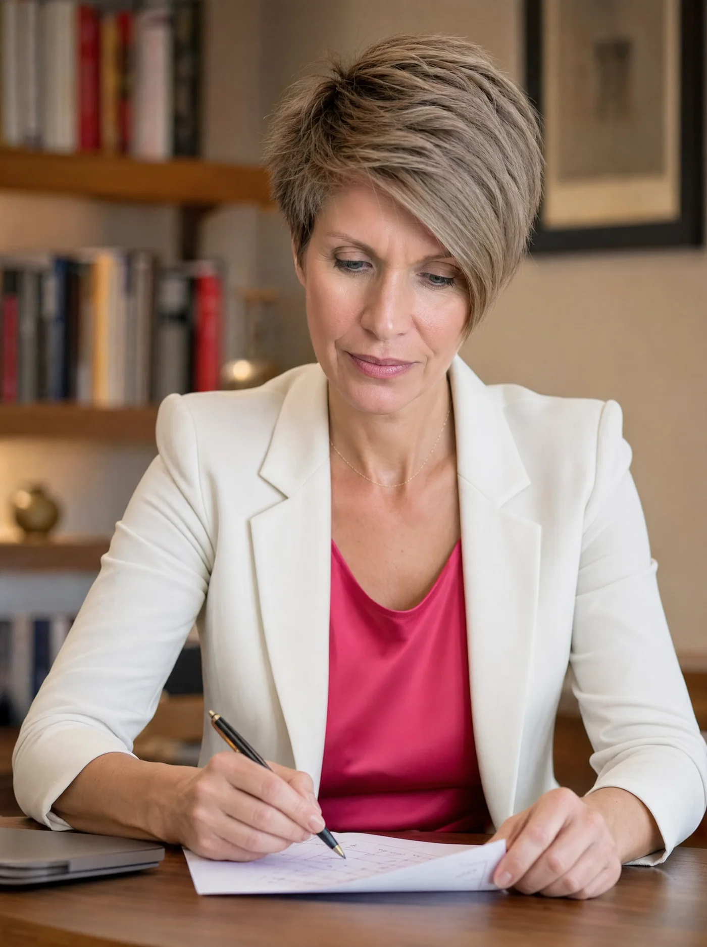 Anji Hallewell working through a client's career plan
