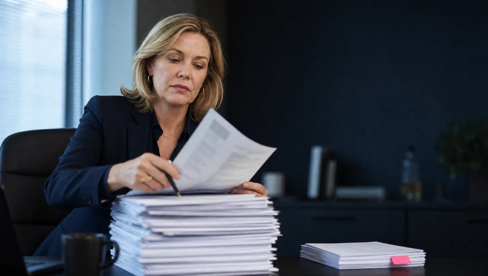 A recruiter flicks through a tall stack of CVs, sorting candidates into piles in seconds